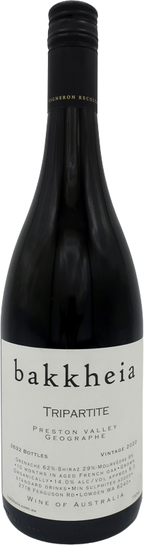bakkheia Tripartite Preston Valley Grenache Shiraz Mourvèdre 2021 Geographe